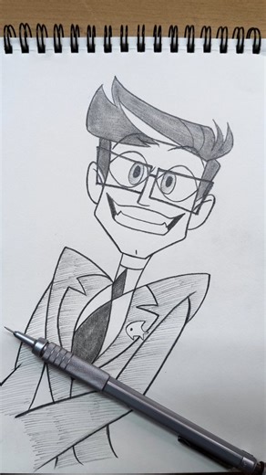 Ari on Instagram: "Drawing Vincent vox human form 🤓📺 Hazbin hotel 🏨 . . . #hazbinhotel #alastor #drawing #art #vox #fypシ゚ #howtodraw"