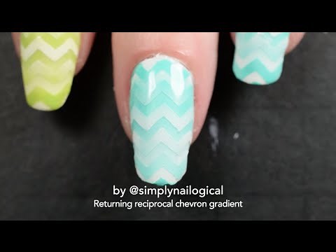 Returning reciprocal chevron gradient tutorial - Turquoise & green