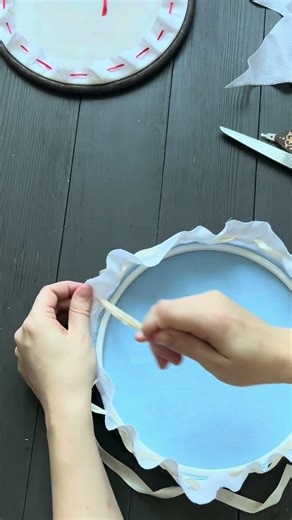 Framing finished embroidery in a hoop