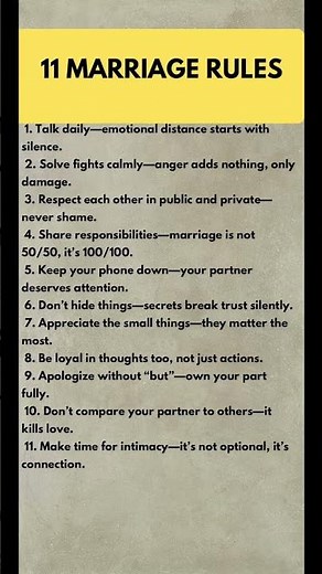 11 Powerful Marriage Rules That Build Trust, Loyalty & Lasting Love #lastingrelationships #selfcare