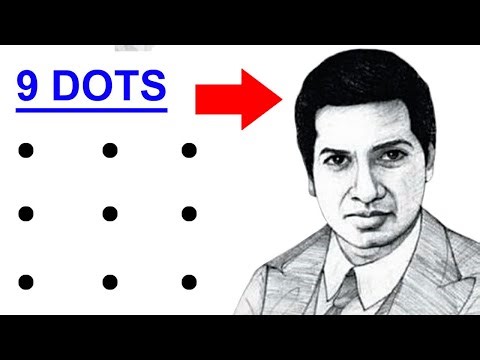 Srinivasa Ramanujan drawing easy from 9 dots - dots turn into srinivasa ramanujar drawing outline