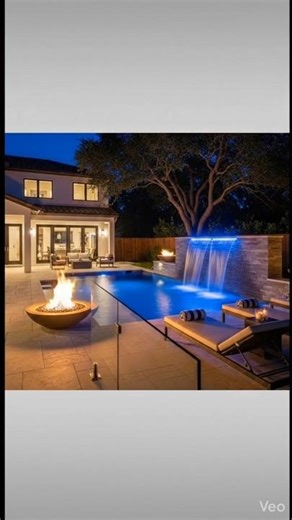 Full Backyard Makeover with Luxury Waterfall Wall