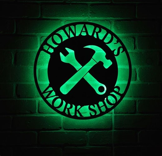 Custom Garage Metal Sign LED Lights, Garage Wall Decor, Personalized Workshop Sign, Mechanic Shop Wall Art, Man Cave Decor, Garage Decor - Etsy UK