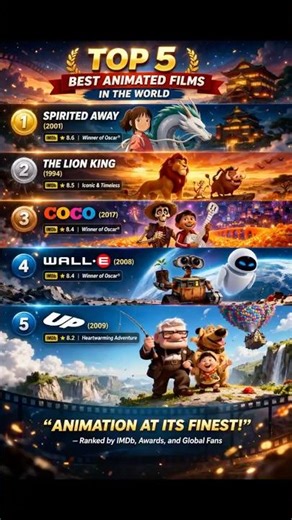 TOP 5 BEST ANIMATED FILMS IN THE WORD 🌍🔥!! #shorts #top #animals #trending