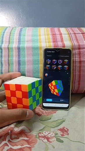 how to make checkerboard pattern in 4x4 Rubik's cube using cube solver app #cubesthings #trending
