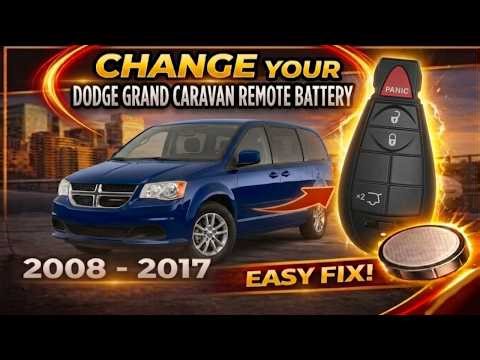How to change the battery on a 2008-2017 Dodge Grand Caravan CR2032 (4 button remote fob)