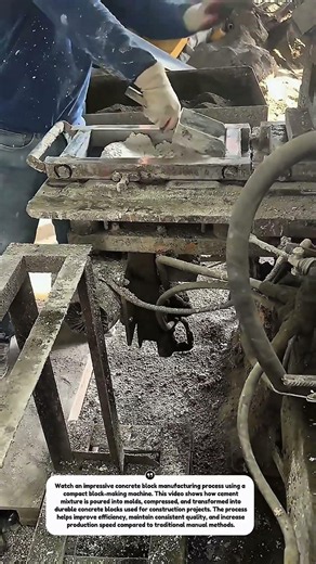 Amazing Concrete Block Production Process | Fast Cement Brick Making Machine in Action