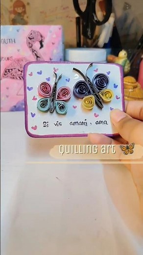Easy quilling art for beginners🦋🦋 #lostinthoughts #viral #diy🐝🌷🐝