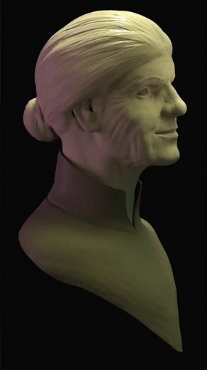 Elderly Woman head sculpt #3d