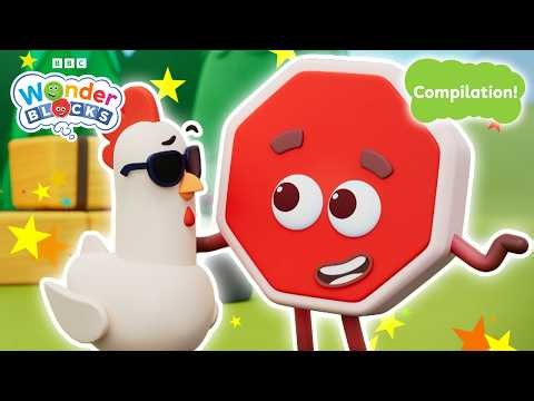 Learn To Be Patient and Kind with Stop | Coding Cartoon Compilation for Kids | Wonderblocks