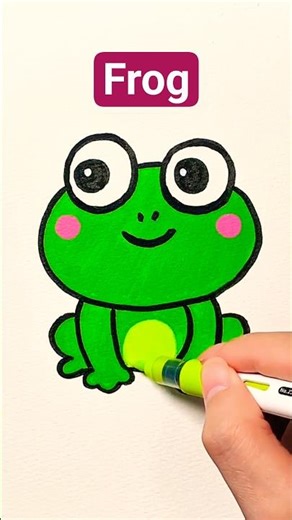 EASY Frog Drawing 🐸 | Quick & Cute Animal Art Tutorial #artdrawing artd