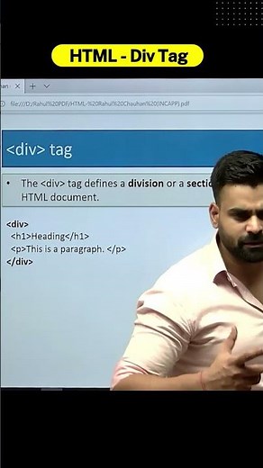 HTML - Div Tag || #incapp #rahulchauhansir #shorts #virelvideo #coding #html #webpage