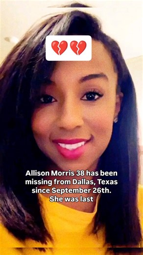 🚨 MISSING WOMAN ALERT – DALLAS, TEXAS 🚨 💔 Allison Morris, 38, has been missing from Dallas since September 26th. She was last seen driving a black Infiniti sedan, Texas plate GVH0268. Allison is 5’5” tall and 150 lbs, and her current clothing is unknown. Her family is desperate for any information that could help bring her home safely. If you’ve seen Allison or her vehicle, please contact authorities immediately. Every tip, no matter how small, could make a difference. #BringAllisonHome #Miss