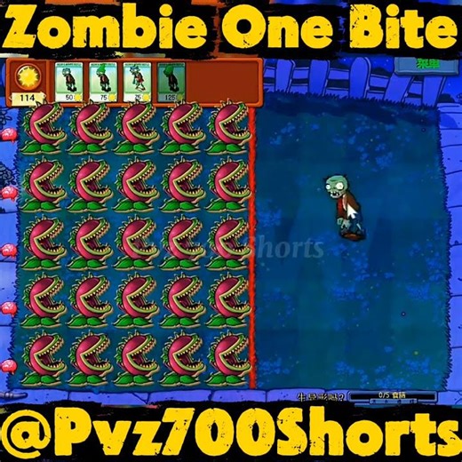 Zombie One Bite In All Plants & Brain 🧠#pvz #pvz2 #youtubeshorts #shorts