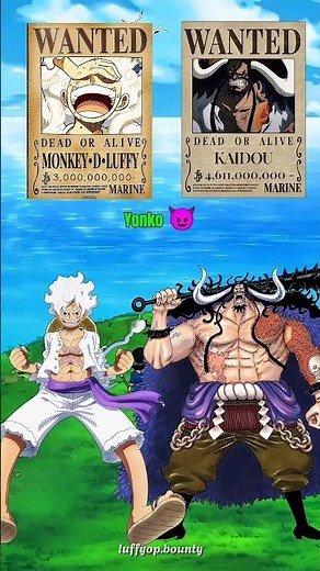 Luffy vs Kaido Bounty Comparison in One Piece #onepiece #luffy