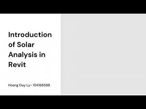 Introduction of Solar Analysis in Revit