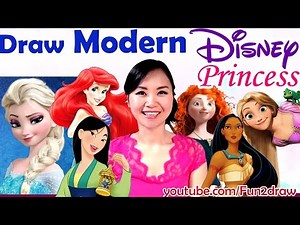 Art Challenges! Fun Art Video - Draw Disney Princess as MODERN GIRLS! | Mei Yu Reimagine Challenge