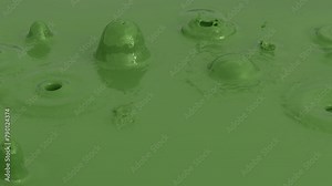 boiling green water. 3d animation of boiling poison. boiling poisonous liquid. boiling 3d green liquid. liquid poison making bubbles