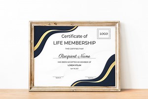 Editable Life Membership Certificate Template, Printable Elegant Certificate of Life Membership, Minimalist Design, Digital Download - Etsy Australia