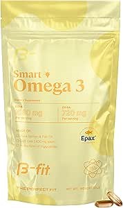 B-fit Omega 3 Fish Oil - 180 Odorless Softgels from Norwegian Salmon - Heart, Brain & Joint Support- 1800 mg with 1080 mg EPA & 720 mg DHA - 60-Day Supply