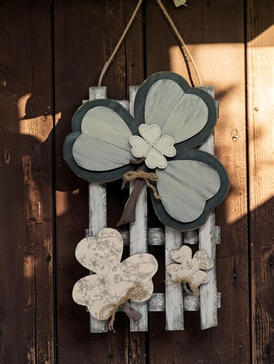 Handmade Rustic Shamrock Door Hanger: Farmhouse St. Patrick's Day Decor - Etsy