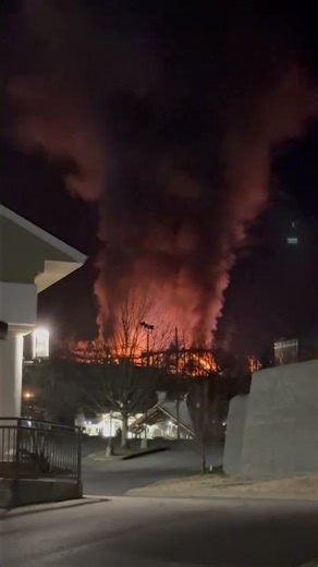 Smoke and Flames Rise Near Roller-Coaster as Fire Breaks Out at Amusement Park