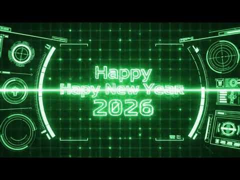 Happy New Year 2026 HUD Scan Text | Green Screen 01