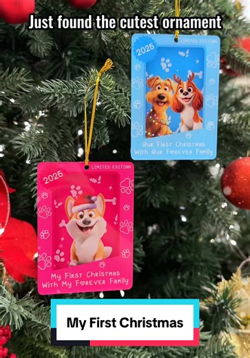 Your fur baby finally earns a spot on the tree 🐕✨ #macorner #acrylicornament #firstchristmas #petlovers