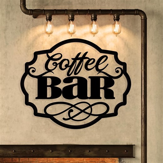 Farmhouse Coffee Shop Sign, Metal Wall Art, Modern Coffee Plaqie, Large Metal Wall Art Above Kitchen Cabinet - Etsy