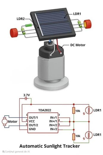 Automatic Sun Light Tracker using TDA2822