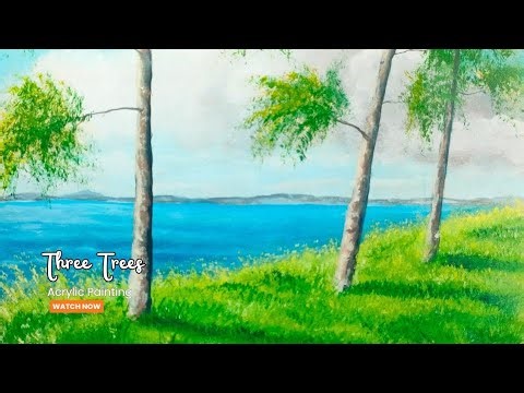 Three Trees / Acrylic Painting / Speed Painting Tutorial by: OVAL art
