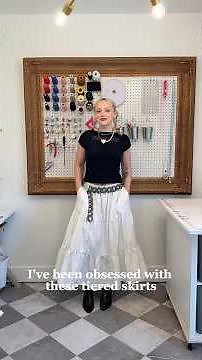 tiered skirt sewing tutorial #sewingtutorial #beginnersewing #sewing #thriftflip #upcycle