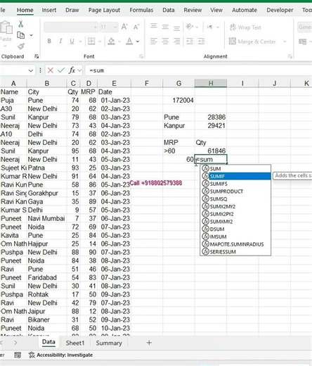 SUMIF & SUMIFS in Excel | Beginner to Advanced #IPTExcelSchool