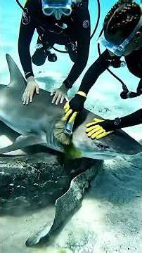Rescuing a shark trapped in a tire and ocean trash #SharkRescue