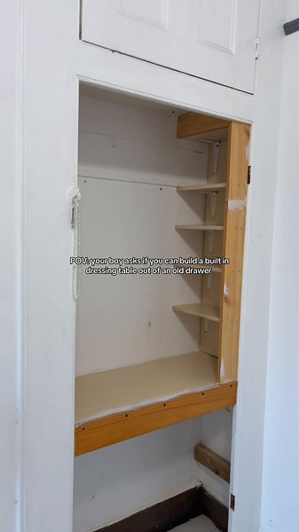 Built-In Dressing Table from an Old Drawer — 10/10 Upcycle