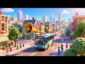 Horn on the Bus 📢🚌 | Fun Kids Song | Learn Actions, Sounds & Vehicles