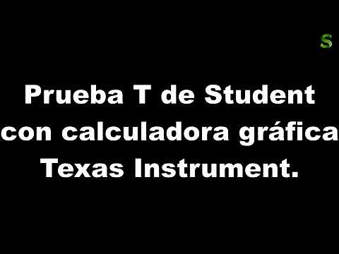 MATEMÁTICAS: Test T de Student con calculadora Texas Instrument. IB