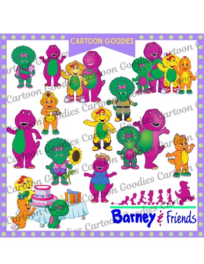 Barney and Friends Clipart Bundle: Cartoon PNG JPG PDF Doc Files (digital Download - Etsy