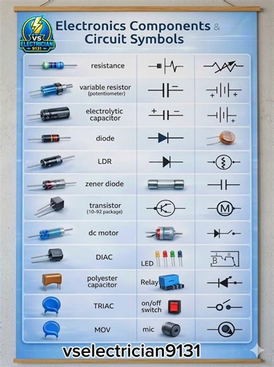Electronics Components & Circuit Symbols #electrical #new #viral #trending #viralvideo #today #iti