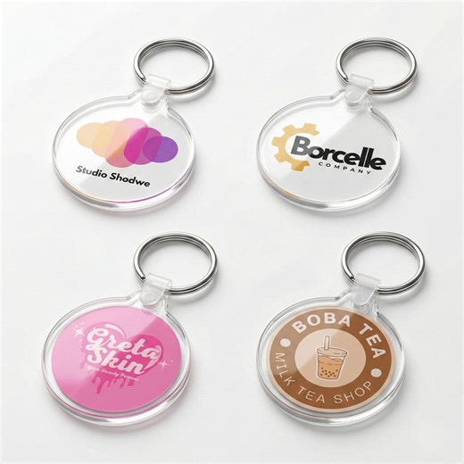 Custom Round Acrylic Keychain for Branded Promotional Items Products Trade Show Giveaways - Etsy