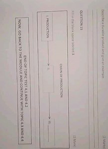 QUESTION 15Describe a durable product and give an example.Fi... | Filo