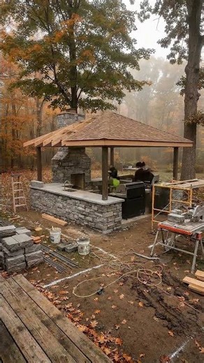 Transforming a Raw Forest into DREAM Outdoor Kitchen 🌳🔥