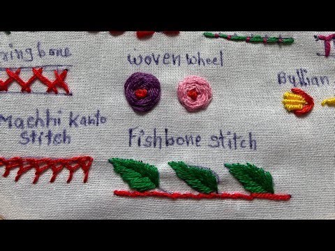 🔥 Stunning Easiest 15 Embroidery Stitches for Beginners | Step-by-Step#trending#viral#viralvideo#diy