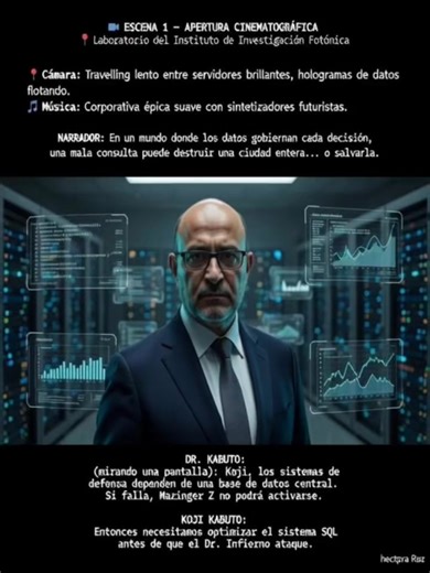 Comunidad Bi En esta oportunidad les explico un caso de uso de SQL de manera divertida con los personajes de Mazinger Z . Descubre cómo SQL salva a Mazinger Z de una catástrofe tecnológica con consultas críticas, transacciones y optimización en tiempo real. Un caso de uso épico donde los datos deciden el destino del mundo 🤖 Bi Community In this video, I'll explain a fun SQL use case using the characters from Mazinger Z. Discover how SQL saves Mazinger Z from a technological catastrophe with cri