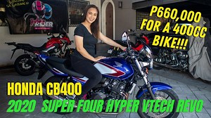 Honda cb400 Super Four Hyper Vtech Revo 2020 Motofeature A Naked Retro Classic Bike that will forever be a favorite of many riders. Kakaiba ang bike na ito guys, looks and performance solid talaga! Sa pangalan palang na Honda CB400 Super Four Hyper Vtech Revo, sulit na sulit kana sa features. A bike that is a keeper :) Watch it to know why :) For unit inquiries or shop location, you may message 7 Power Motors look for Mam Eva or Nhep https://www.facebook.com/7powermotors | IndayRider