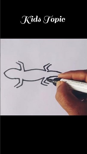 Lizard drawing easy step by step/Lizard drawing#shorts
