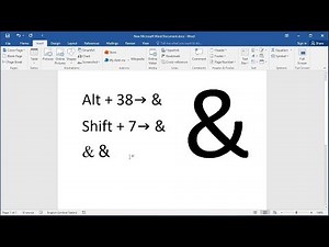 How to type ampersand or and (&) symbol