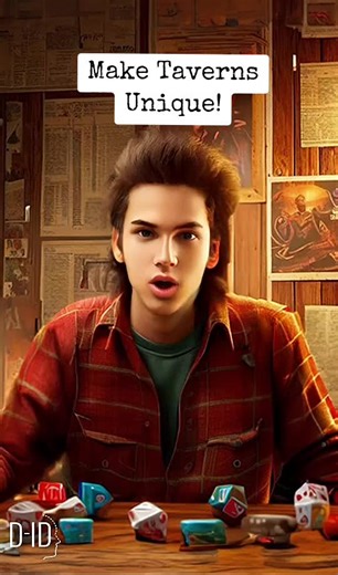 Fellow DMs, make every tavern distinct instead of stock settings! 🍻#DnD #dnd5e #dungeonmaster Give them specialty drinks, entertainment, and flavorful lore. 🍹🎶📖 The Salty Dog serves fiery rum infused with pepper. Monster hunting trophies decorate the walls. Exotic seafood fills the menu. A bard sings regional sea shanties. 🐟🎸 The Dented Helm hosts nightly gladiator bouts. Their chocolate stout is locally renowned. Battle maps decorate the walls. 🗺️🍫🍻 The Spinning Wheel is built in an ol