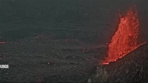 The eruption began in December 2024 in a crater at the summit of the Kilauea volcano and has been pausing periodically.