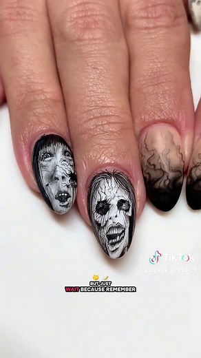 Scary Stories Inspired Halloween Nail Art